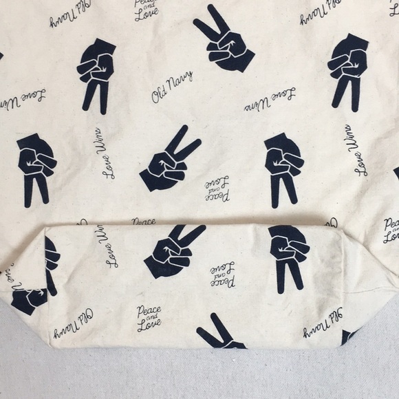 Old Navy Peace and Love Reusable canvas tote - Picture 6 of 7